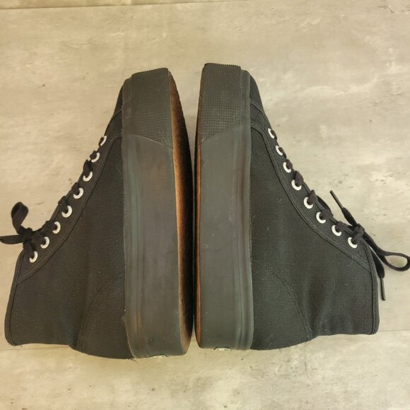 Superga Shoes Womens Size 8 Black High Top Canvas Platform Casual Sneakers Italy - Picture 5 of 8